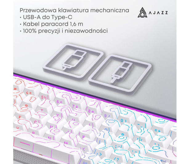 Ajazz NK68 Red Switch biała - 1536378 - zdjęcie 7
